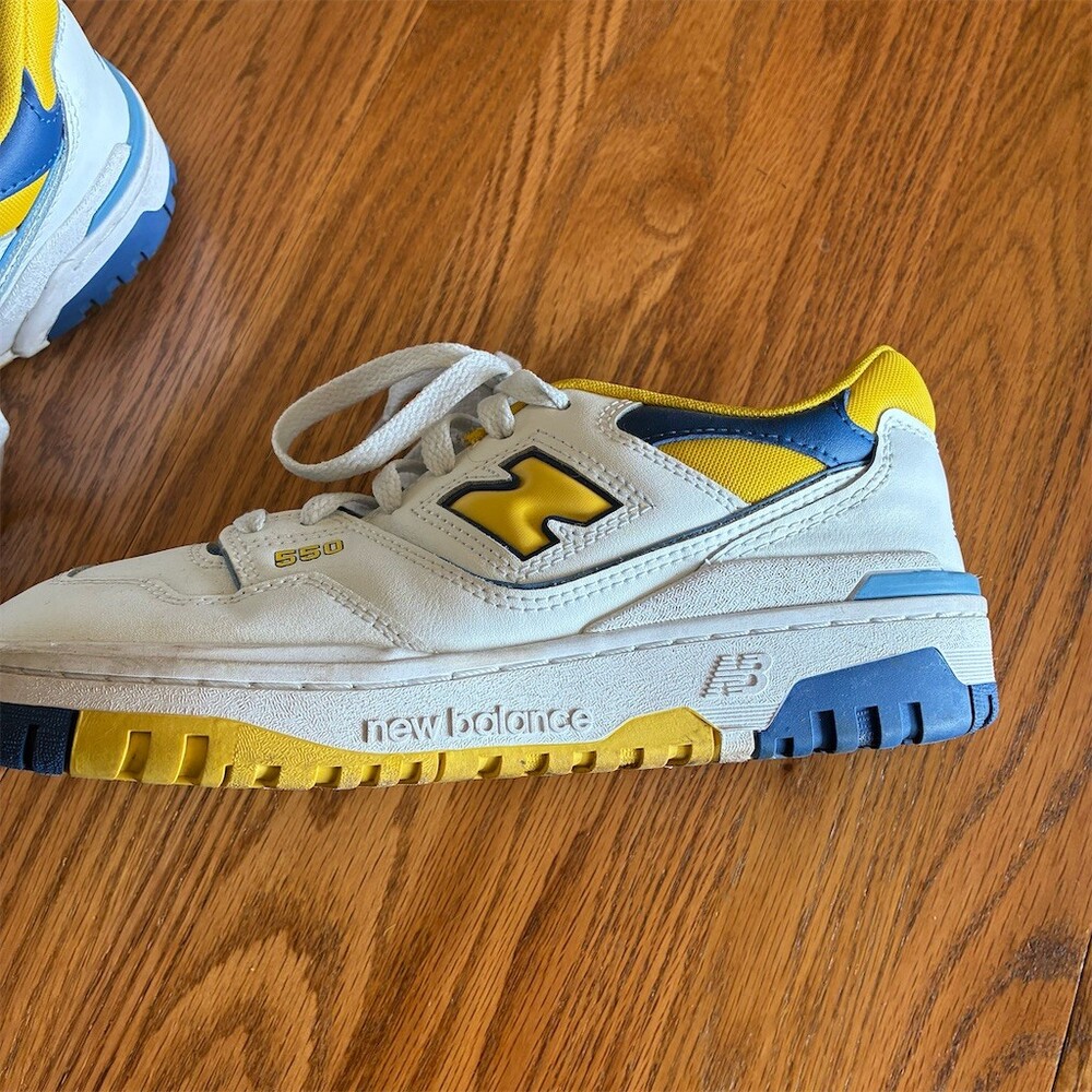 New Balance 550 Low Top Sneakers Honeycomb Heritage Blue Yellow - Picture 3 of 7